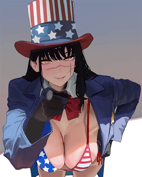 Hintobento Yoru Chainsaw Man Chainsaw Man Girl American Flag Bikini American Flag Print