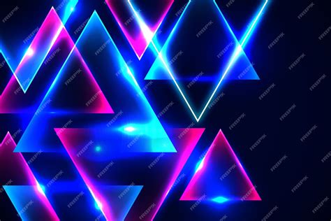 Геометрические фигуры неоновые огни фон | Бесплатно векторы