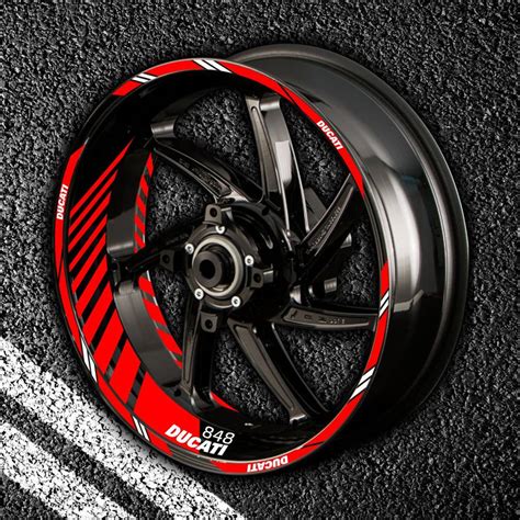 Комплект наклеек с полосами на колеса мотоцикла DUCATI 848 - Наклейки ...