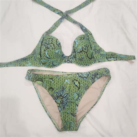 Victoria S Secret Green And Blue Bikini Set Gem
