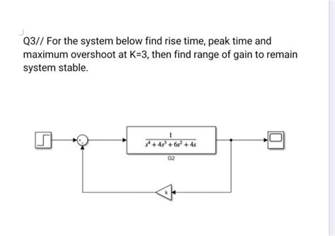 Solved Q3 For The System Below Find Rise Time Peak Time