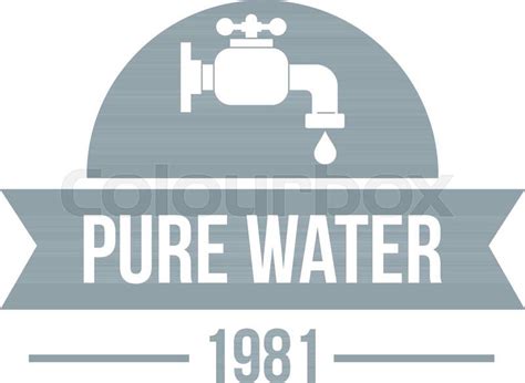 Natural Pure Water Logo Simple Illustration Of Natural Pure Colourbox