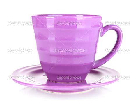 Purple Cup And Saucer — Stock Photo © Belchonock 49965043