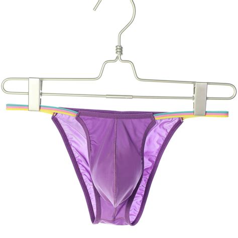 Men Ice Silk Briefs Ultra Thin U Convex Pouch Sexy Bikini Low Waist