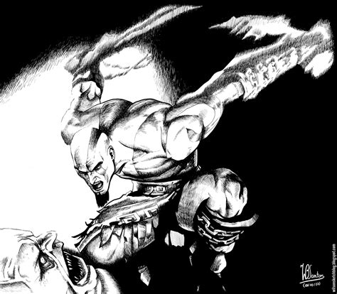 God Of War Ink Drawing