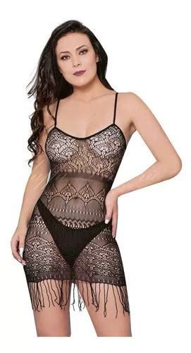 Lingerie Sexy Mini Vestido Arrast O Detalhada Sensual Franja Parcelamento Sem Juros