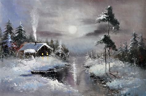 «Зимний пейзаж» картина 60х90 арт.9П041 | InreriorShop