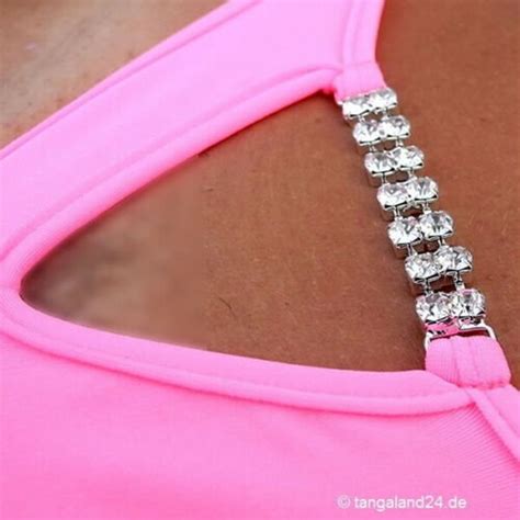 Tangaland String Bikini UNI Neonpink With Rhinestones Etsy