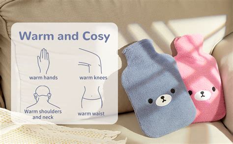 Samply Hot Water Bottle With Cute Cover L Hot Water Bag For Hot And Cold Compress Hand Feet