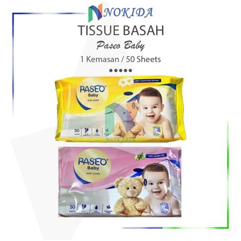 Nokida Tissue Basah Baby Paseo 50 Sheets Tisu Makan Paseo Baby