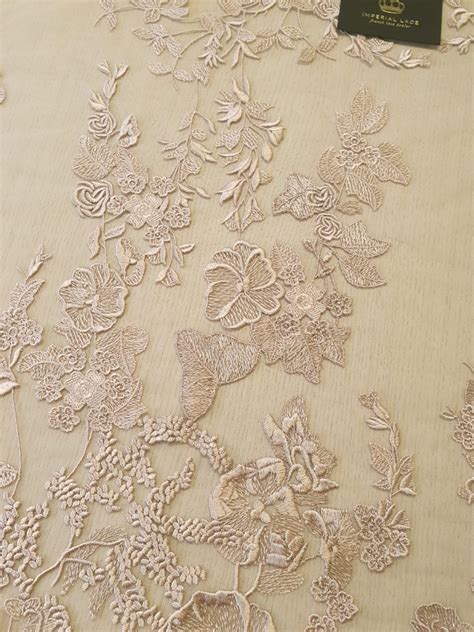 Dark Powder Nude Floral Pattern Embroidery On Tulle Fabric D Lace Embroidery Lace Fabric