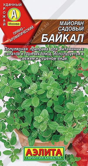 Купить "0596A Майоран садовый Байкал 0,1 г" По 14,35 руб. - 🌷Семена ТМ ...
