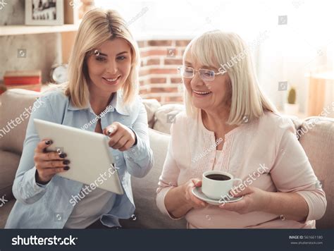 Beautiful Mature Mother Her Adult Daughter Stock Photo 561661180 Shutterstock