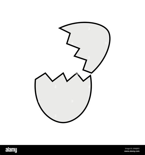 Broken Egg Icon Vector Illustration Broken Egg Lineal Color Icon Stock