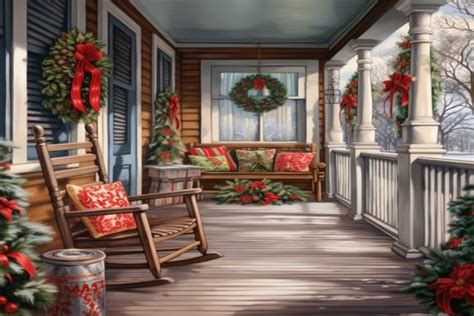 porch scenes  red tones graphic  shelbys creative designs