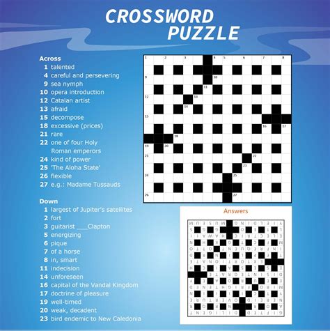 Free Printable Crossword Fill In Puzzles