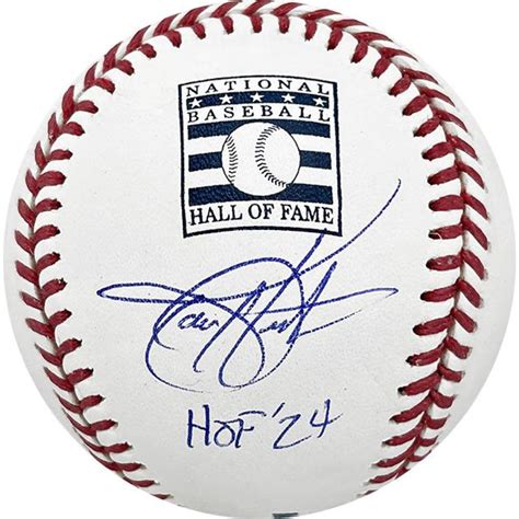 Todd Helton Signed Oml Hall Of Fame Logo Baseball Inscribed Hof 24
