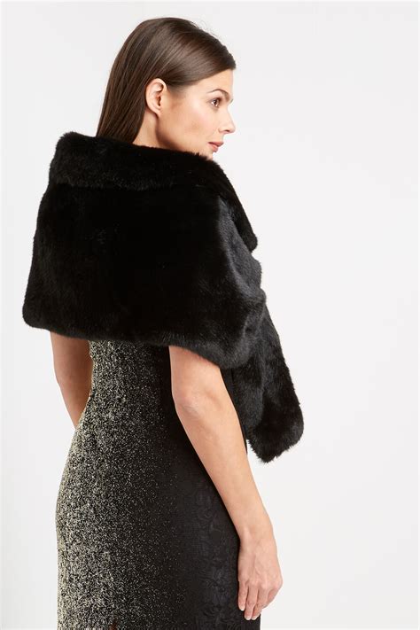 Faux Fur Shawl In Black Roman Originals Uk