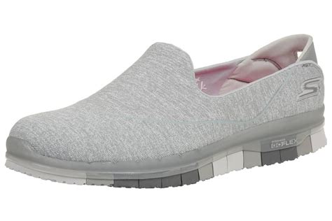 Skechers Go Flex Walk Damen Sommerschuhe Slip On Slipper GRY Ballerinas ...