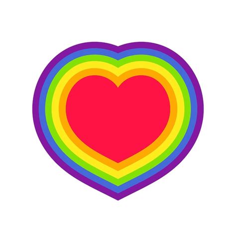 Premium Vector Colorful Rainbow Heart Of Lgbtq Pride Flag Colors Symbol Of Lesbian Gay