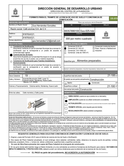 Requisitos Para Licencia De Uso De Suelo Pdf