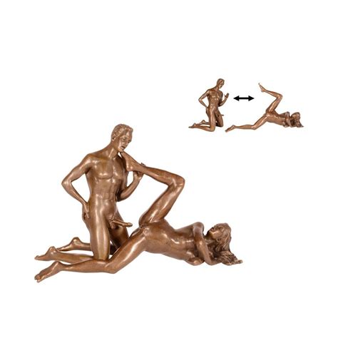Erotic Bronze Statuette Sex Naked Woman And Man