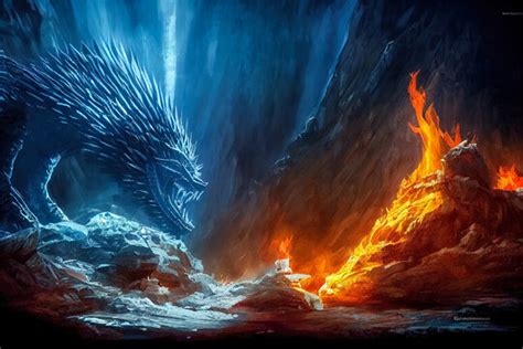 Fire Dragon Vs Water Dragon Wallpaper