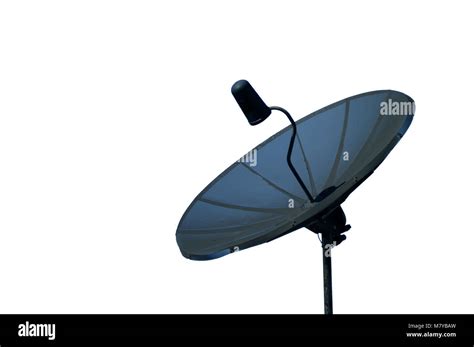 A Black Satellite Dish Against A Blue Sky Stock Photo Alamy