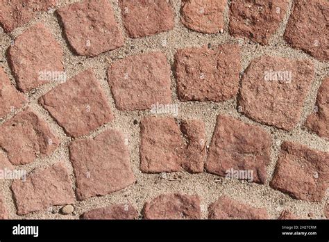 Red Cobblestone Sidewalk Stock Photo Alamy