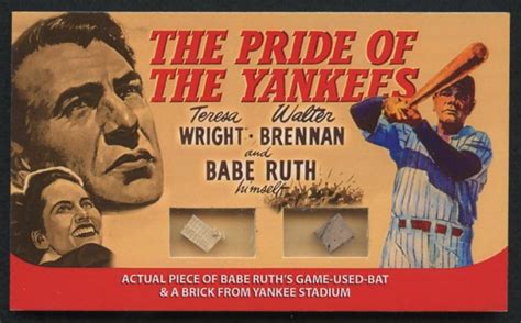 Babe Ruth The Pride Of The Yankees Relic Card With Authentic Game Used Bat Stadium Brick