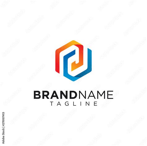 Abstract Hexagon Tech Logo Design Template Hexagon Letter N Logo