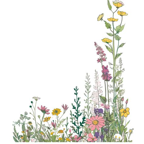wildflower border vector sticker clipart flower border featuring