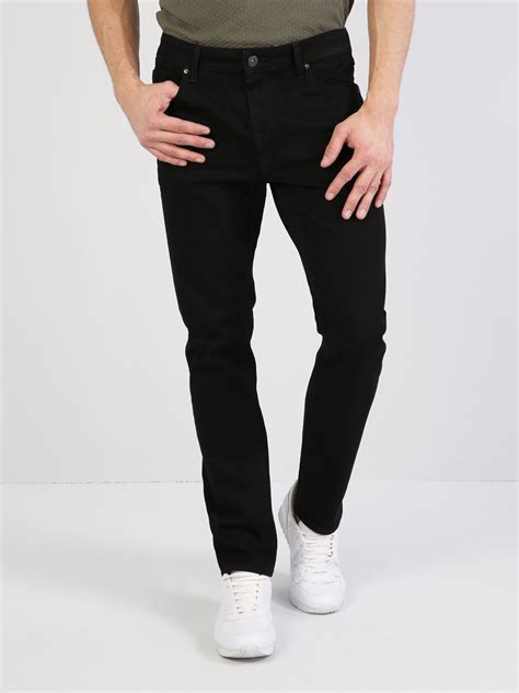 Colins - 044 Karl Düşük Bel Düz Paça Straight Fit Siyah Erkek Jean Pantolon