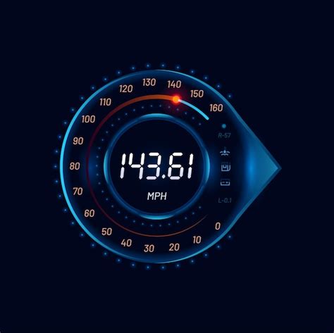 Premium Vector Futuristic Car Speedometer Digital Gauge Dial