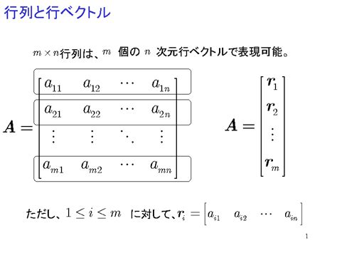 行列と行ベクトル