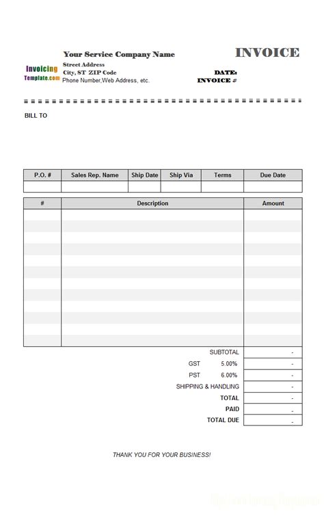 Invoice For Services Rendered Template Besttemplatess Besttemplatess