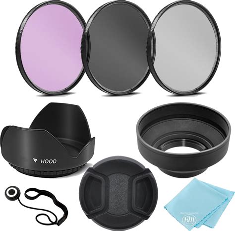 67mm 3 Piece Filter Kit (UV-CPL-FLD) + 67mm Tulip Lens Hood + 67mm Soft ...