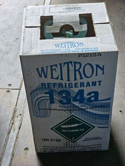 Weitron 134a 30lb Cylinder Freon All New With Seal Iron Horse Auction