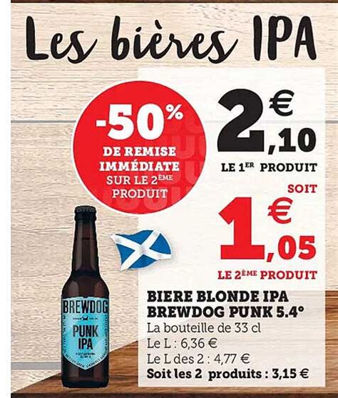 Promo Bière Blonde Ipa Brewdog Punk 5 4 chez Super U iCatalogue fr