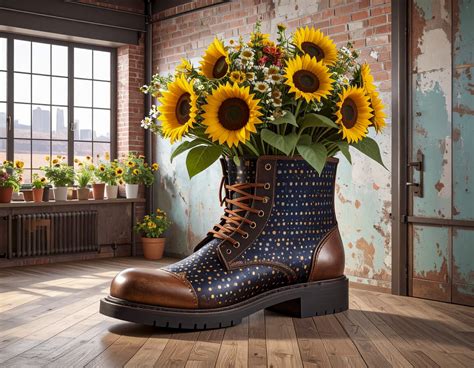 shoe decorative sunflowers  stock photo public domain pictures
