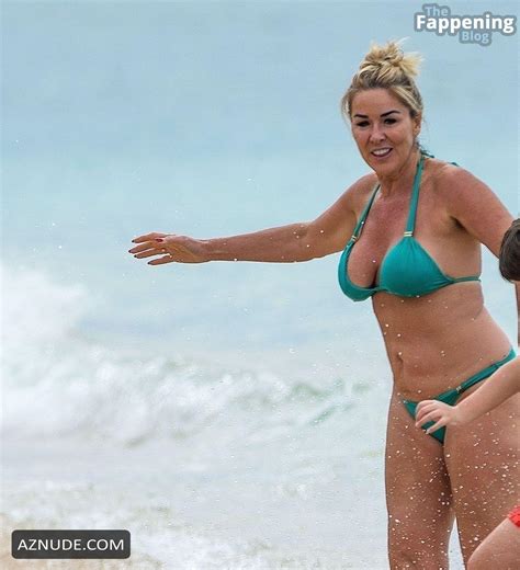Claire Sweeney Sexy Seen At The Beach Wearing A Hot Blue Bikini In Barbados Aznude