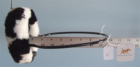 Blind Dog Bumper Collar 12 Neck Black White Fur With Standard Hoop