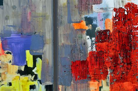 Gray Blue Yellow And Red Abstract Painting HD Wallpaper Wallpaper