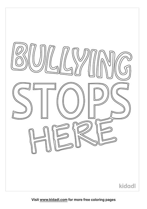 No Bullying Coloring Pages