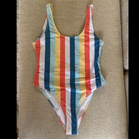 Shekini Swim Shekini Womens Retro High Cut Low Back Brazilian Bikini One Piece Swimsuits