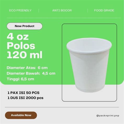 Jual Paper Hot Cup Gelas Kertas Oz Ml Polos Isi Pcs Shopee