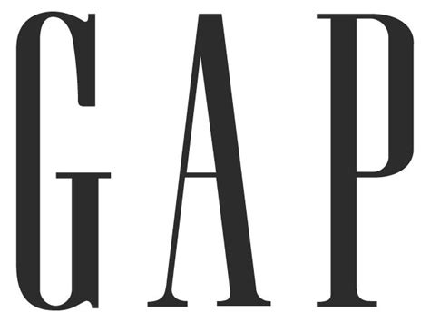 The Gap Logo Is Shown In Black And White