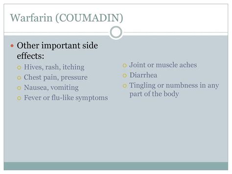 Warfarin Side Effects