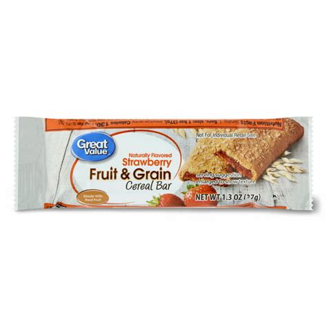 Great Value Fruit And Grain Cereal Bars Strawberry 13 Oz 8 Count