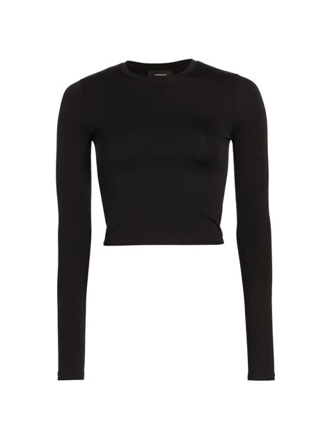 Shop WARDROBE.NYC Long-Sleeve Crop T-Shirt | Saks Fifth Avenue